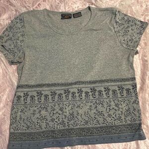 Harley Davidson Route 66 Women’s Large Gray Floral Pattern Short Sleeve top